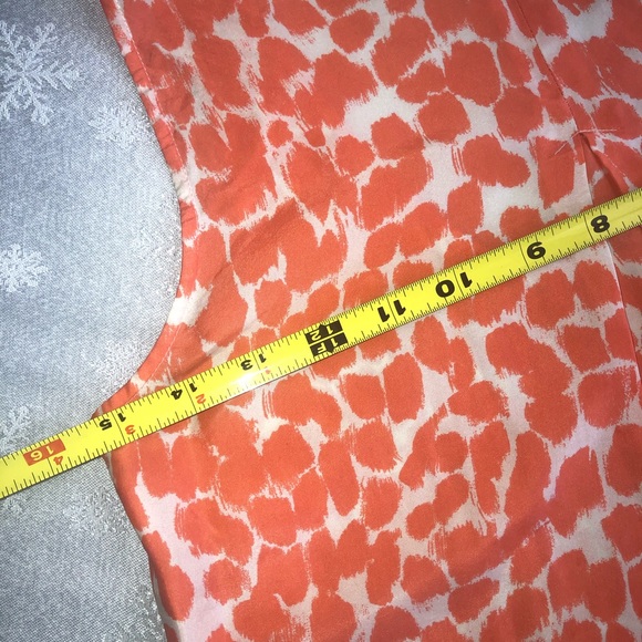 J Crew XS Orange Ivory gold btn Blouse Silk - Picture 6 of 6